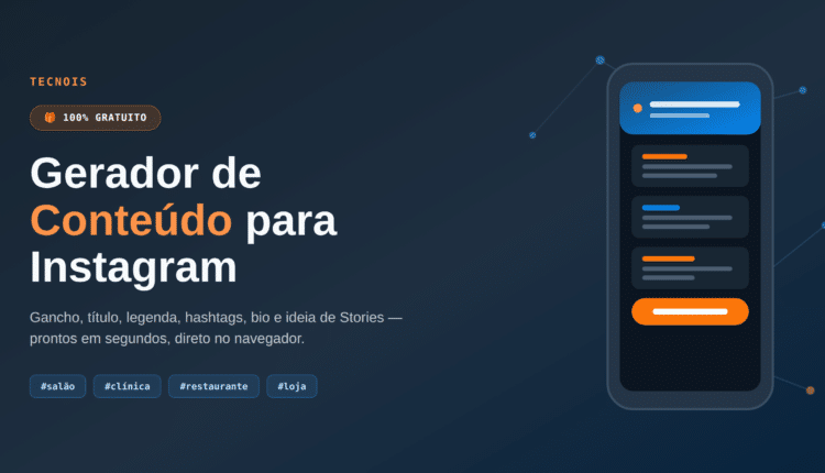 Gerador de conteúdo para instagram grátis