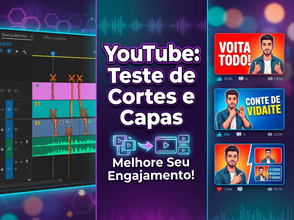 YouTube teste de 3 cortes e capas dinâmicas, o que muda